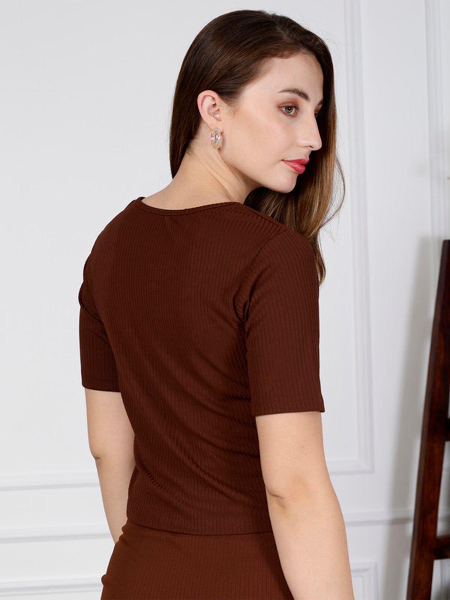 NEUDIS Brown Regular Fit Top