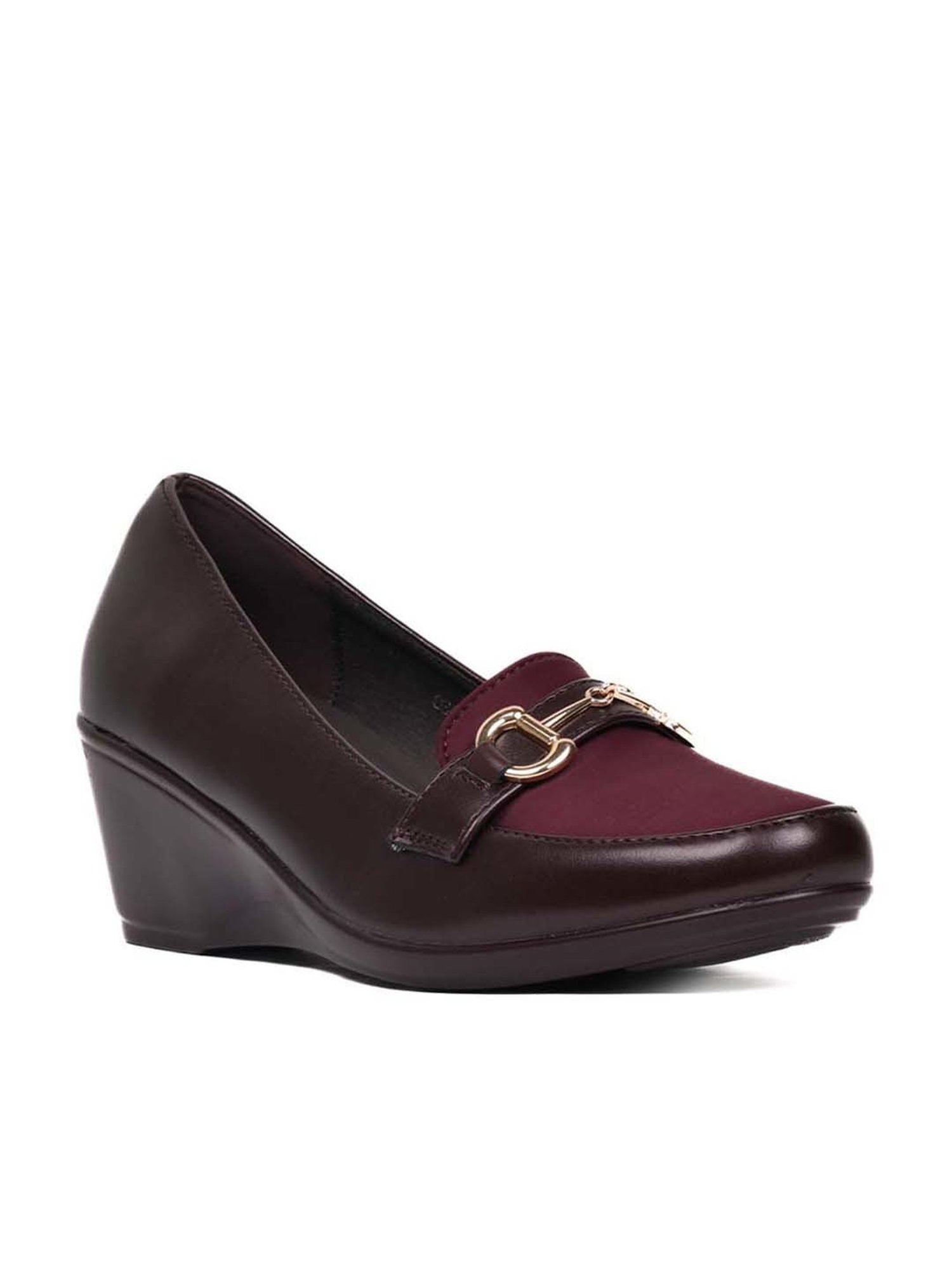 Jove Women's Wine Wedge Loafers