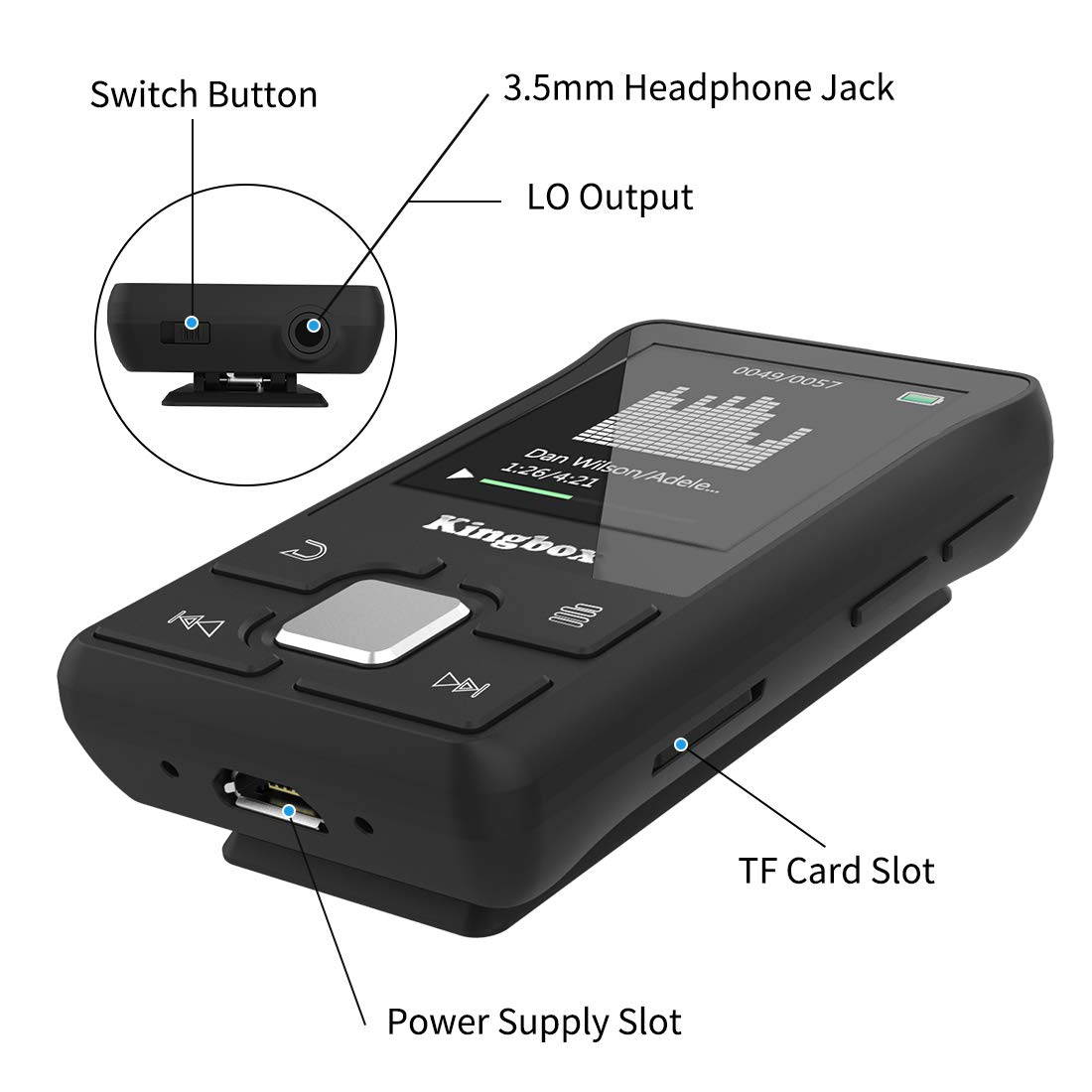 MP3 Player, 32GB Music Player with BT 4.1, Audio Walkman with Wearable Clips Support E-Book/Voice Recorder/FM Radio/Photo Viewer, Expandable Up to 128 GB