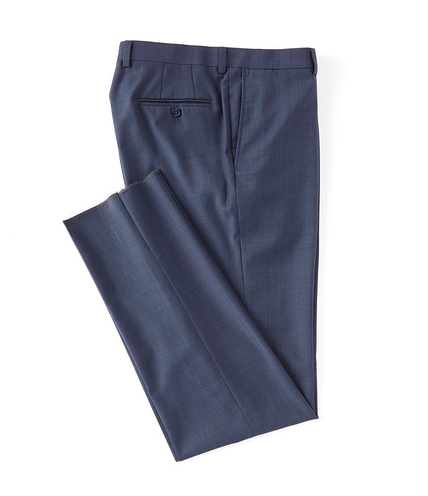 Hart Schaffner Marx Plaid Flat-Front Trouser Pants