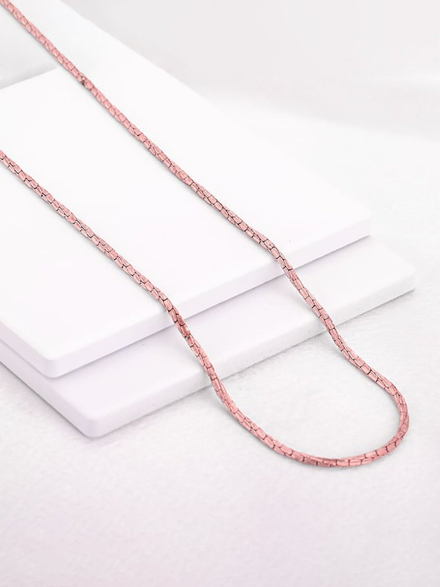 GIVA 92.5 Sterling Silver Rose Gold Treasured Dreams Chain for Womens and Girls