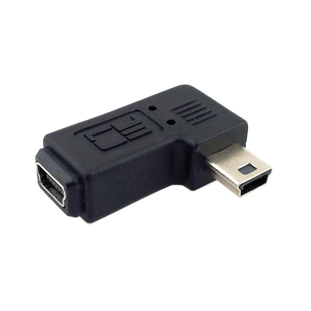 Right angled 90 degree 5Pin Mini USB Male to Female M to F Extension Adapter