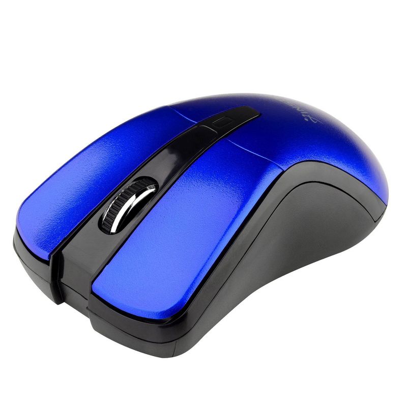 Insten Blue 2.4G Cordless 4 Keys Wireless Optical Mouse with 800 1200 1600 DPI For Computer Laptop Desktop PC