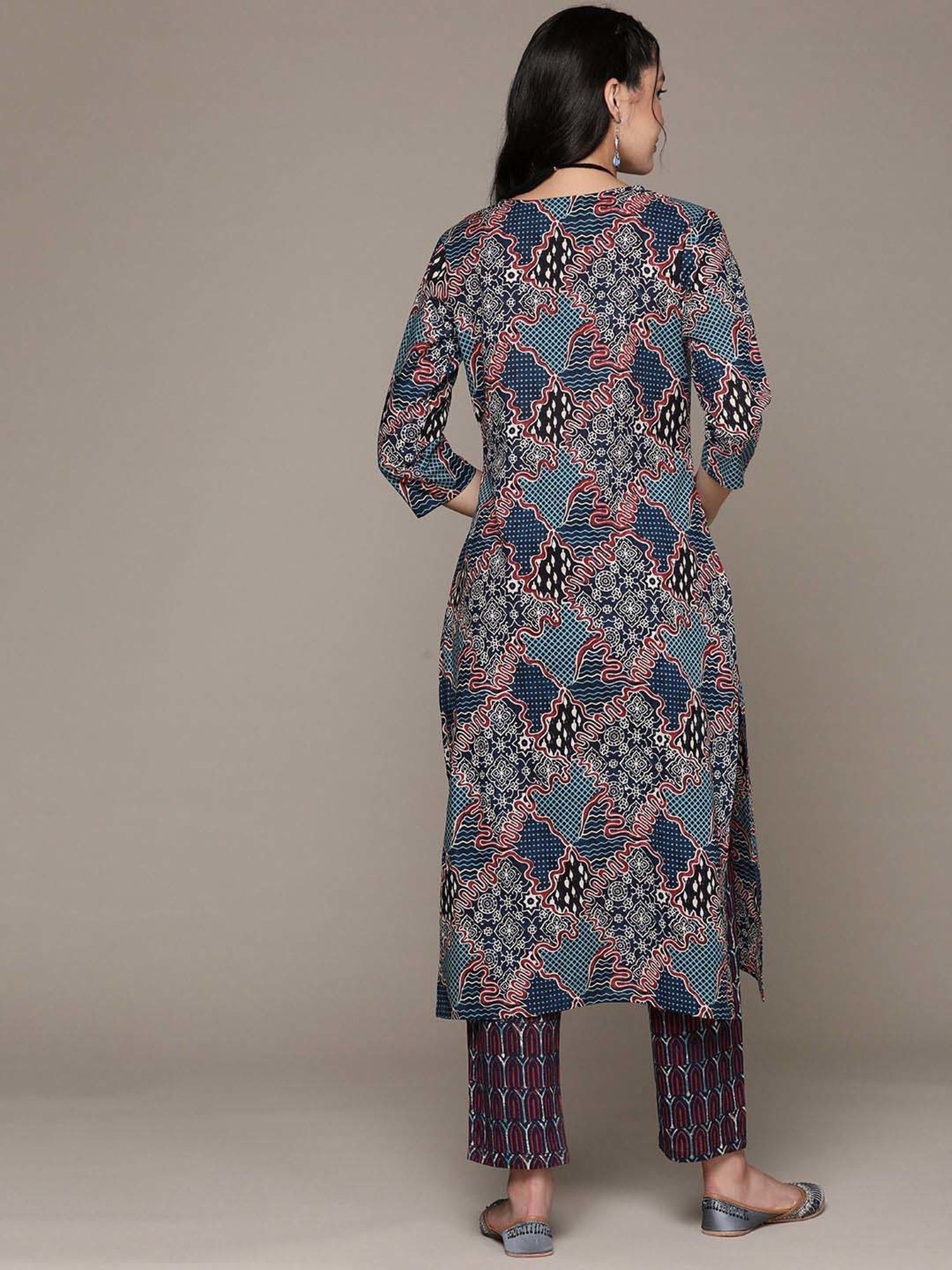READIPRINT FASHIONS Blue Cotton Printed Kurta Pant Set