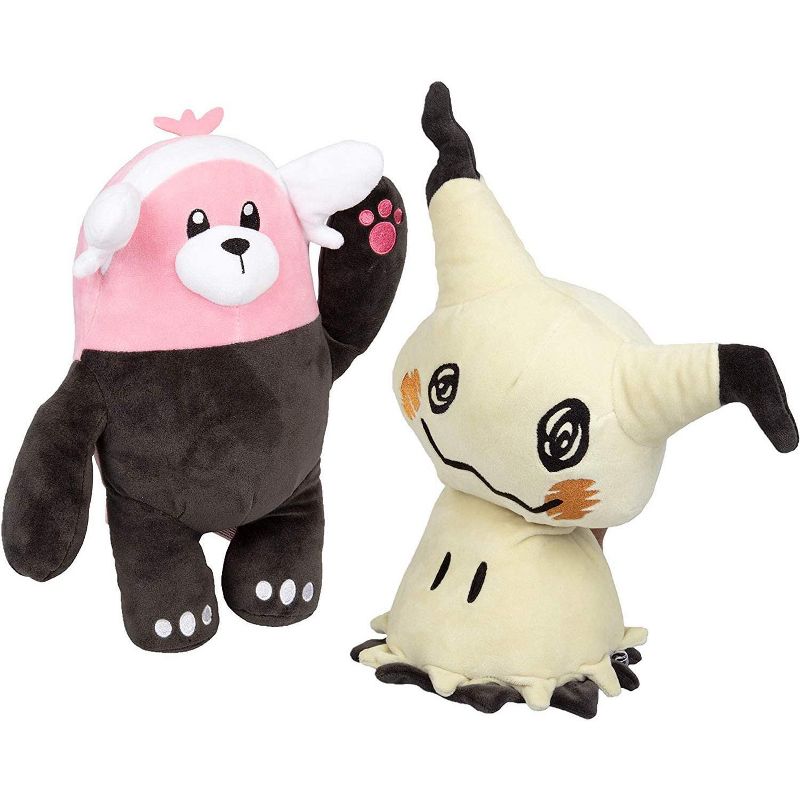 Jazwares Pokemon Bewear and Mimikyu Plush Stuffed Animal Toys 12", Set of 2