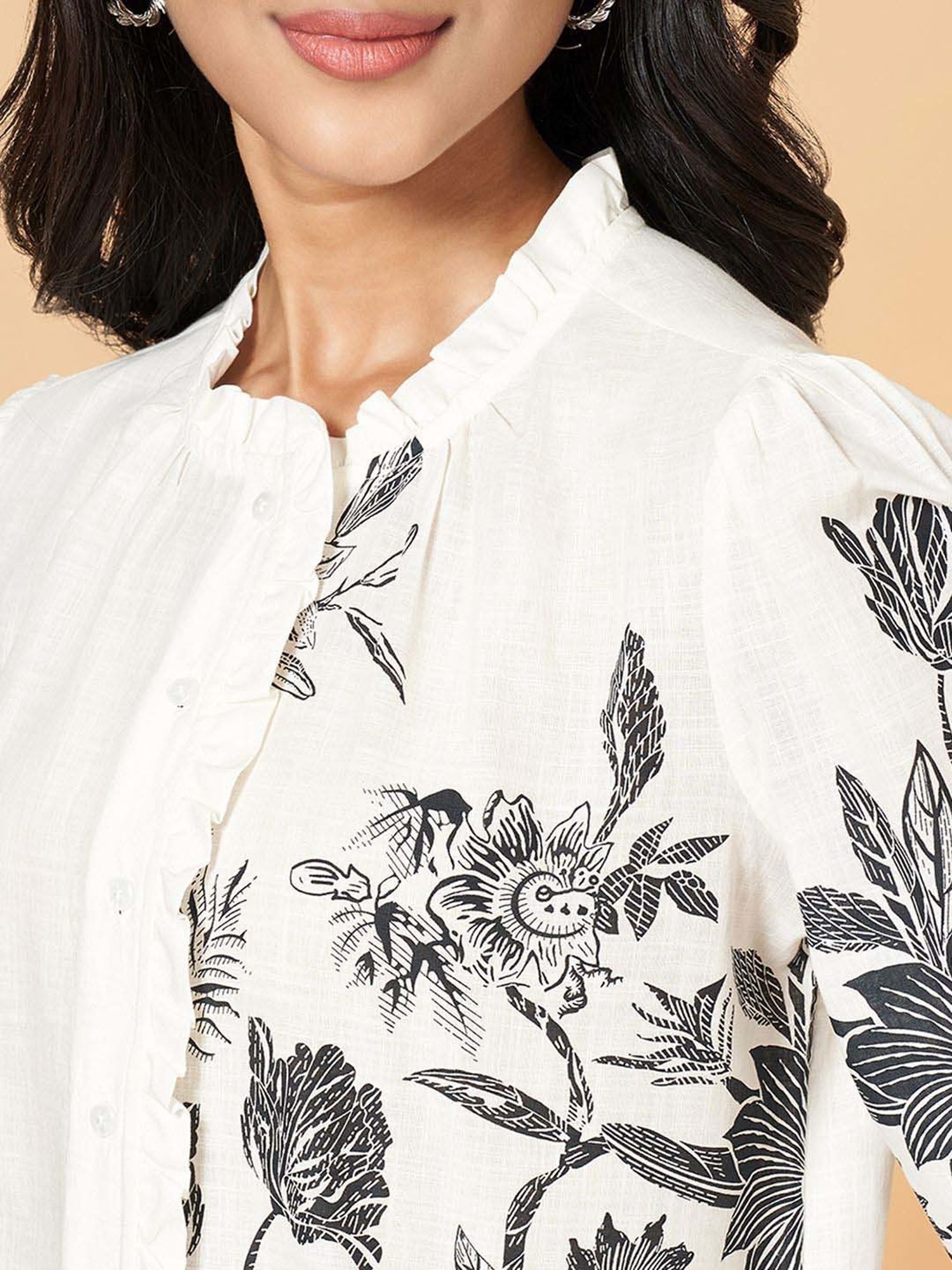 Honey by Pantaloons Off-White Printed Top