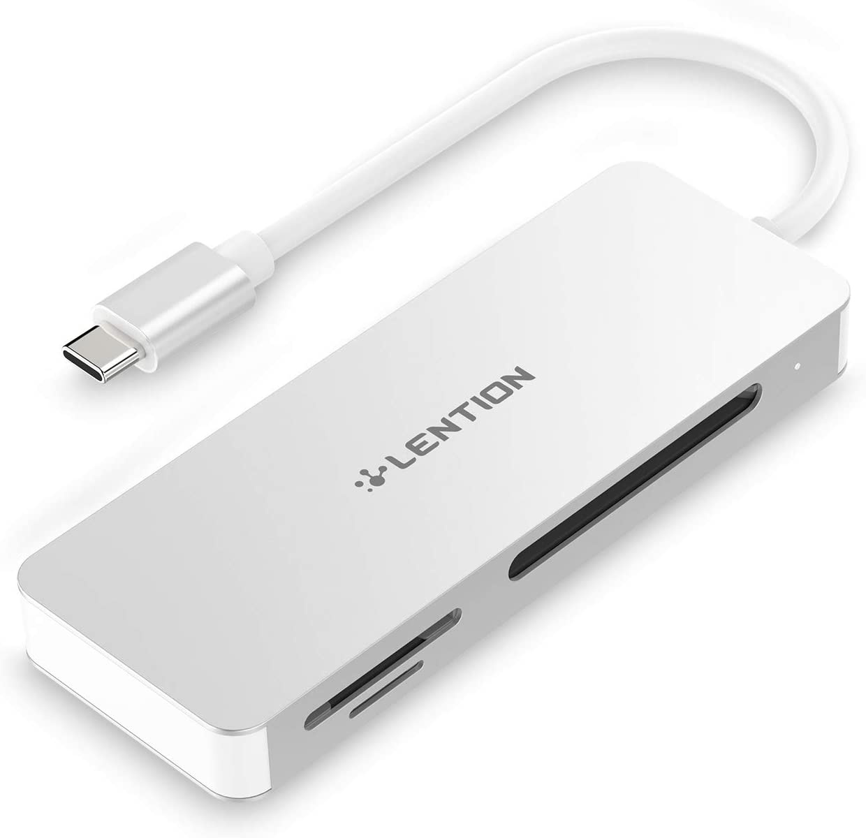 LENTION USB C to CF/SD/Micro SD Card Reader, SD 3.0 Card Adapter Compatible 2020-2016 MacBook Pro 13/15/16, New Mac Air/iPad Pro/Surface, Samsung S20/S10/S9/S8/Plus/Note, More (CB-C12, Silver)