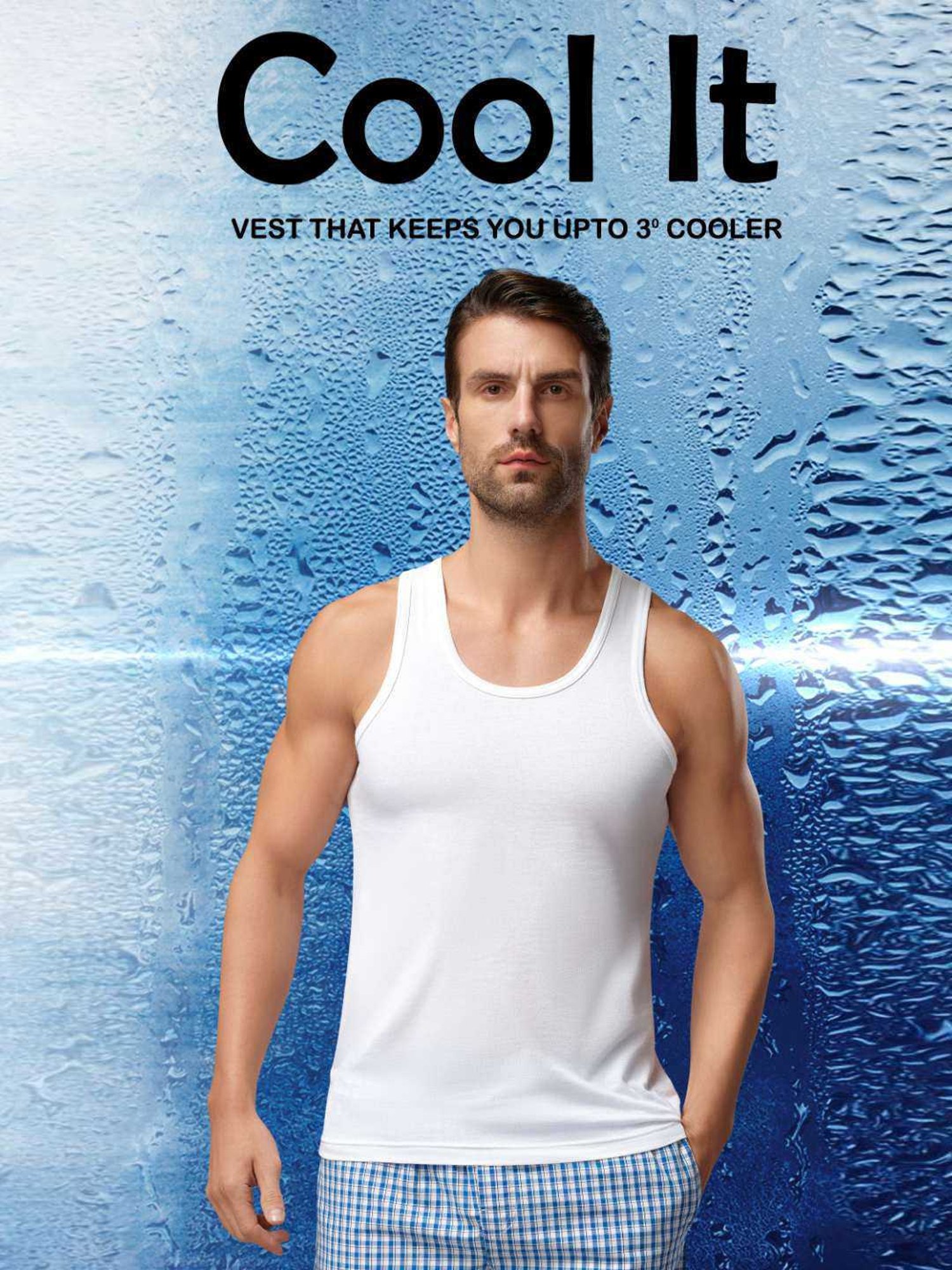 Cantabil Navy Blue Cotton Regular Fit Vest