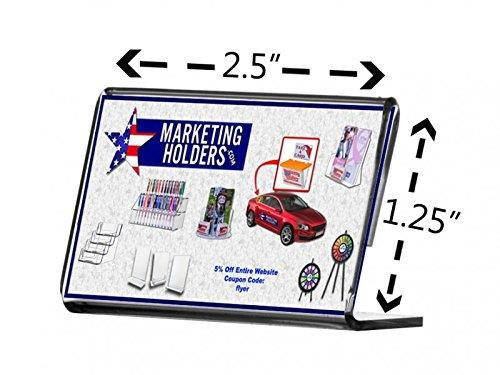 Slanted Desk Sign Holder Plastic Frame Side Load Premium Clear Acrylic Holds Notice, Info, Menu, Price Sheet, Photo or any Literature that fits 2.5" x 1.25" Small Price Frame Qty 12