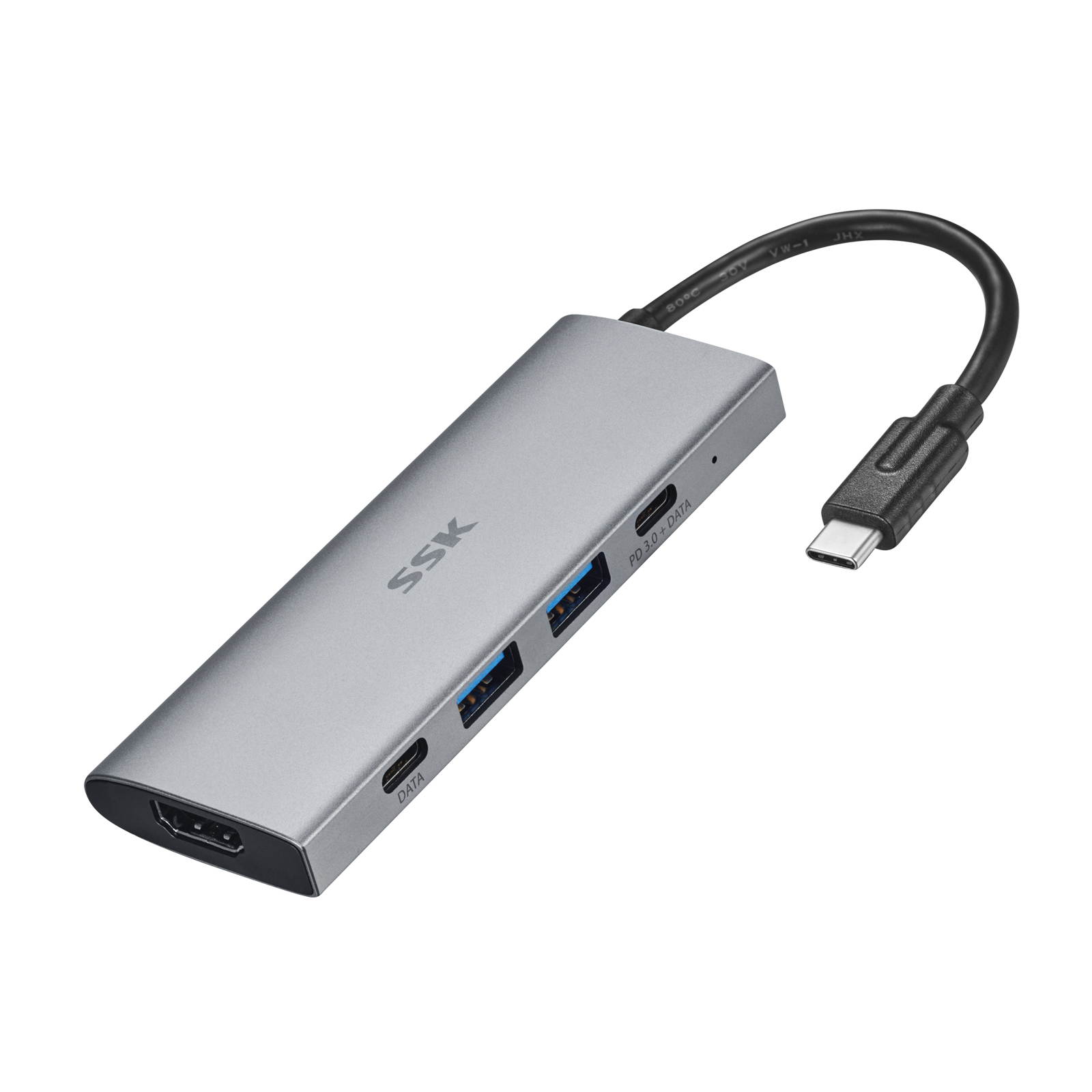 SSK 10Gbps USB C Hub, 5-in-1 SuperSpeed 10Gbps Type C Multiport Adapter with 2 USB C(1 PD3.0 Powered), 2 USB A 3.1/3.2 Gen2 10Gbps,4K HDMI USB C Dock for iMac/MacBook/Pro/Air/Surface Pro and More