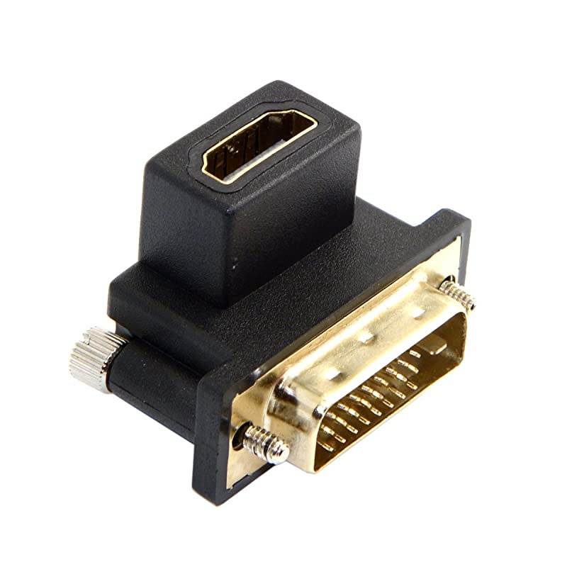 90 Degree Down Angled DVI Male to HDMI Female Adapter for Computer & HDTV & Graphics Card