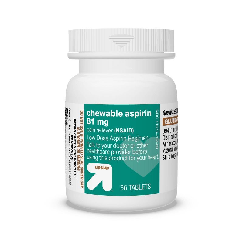 Aspirin (NSAID) Pain Reliever Chewable Tablets - Orange - 36ct/3pk - up & up™