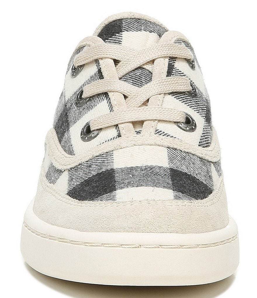 Zodiac Cheezburger Plaid Fabric Lace-Up Sneakers