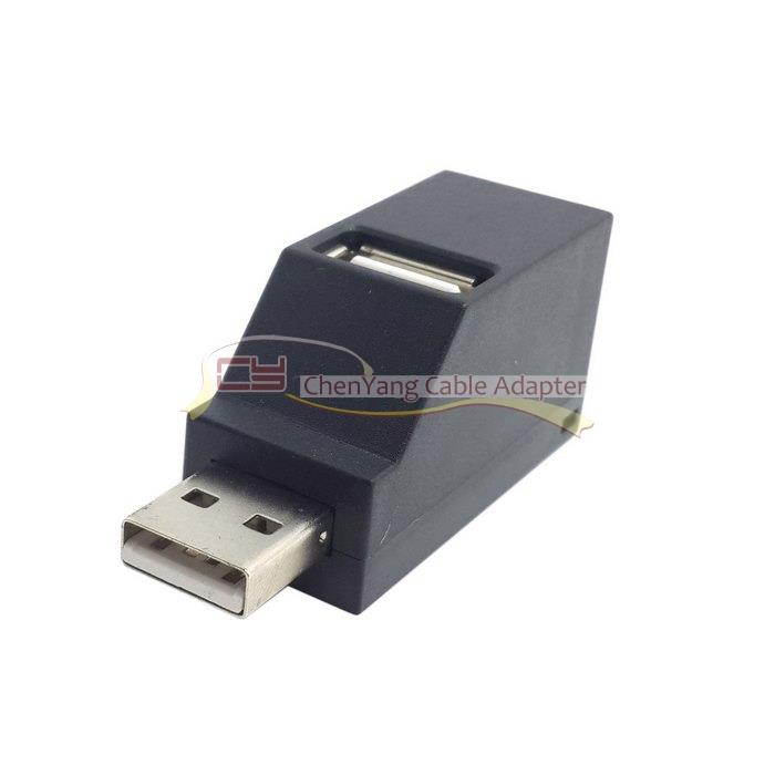 Black Vertical Type USB 2.0 3 Ports Hub Bus power For Laptop Macbook Notebook PC