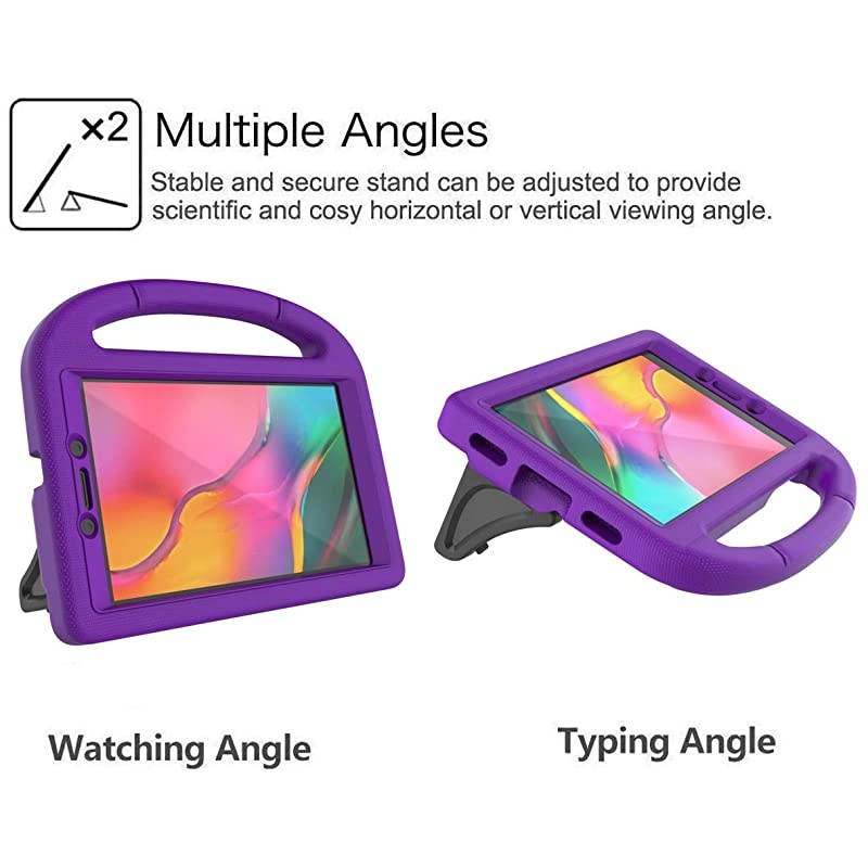 for Samsung Galaxy Tab A 80 Case 2019 SMT290T295 Tab A 80 2019 Case with Screen Protector Shockproof Light Weight Handle Stand Galaxy Tab A 80 inch 2019 Kids Case Without S Pen Purple
