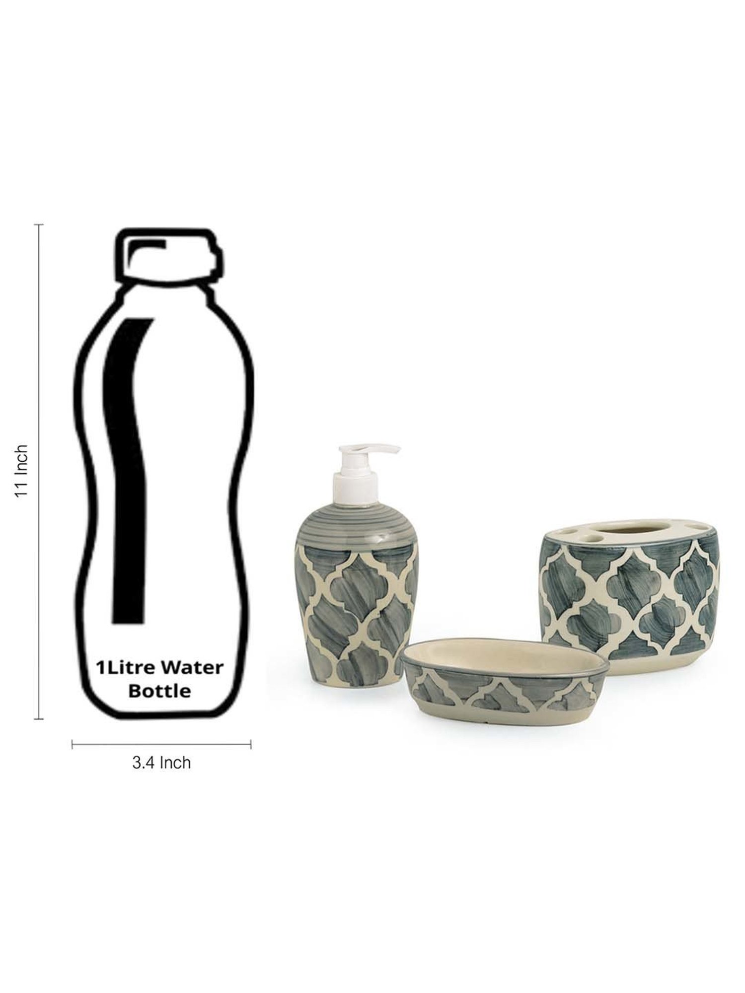 VarEesha Aztec Multicolor Ceramic Bath Accessories - Set of 2