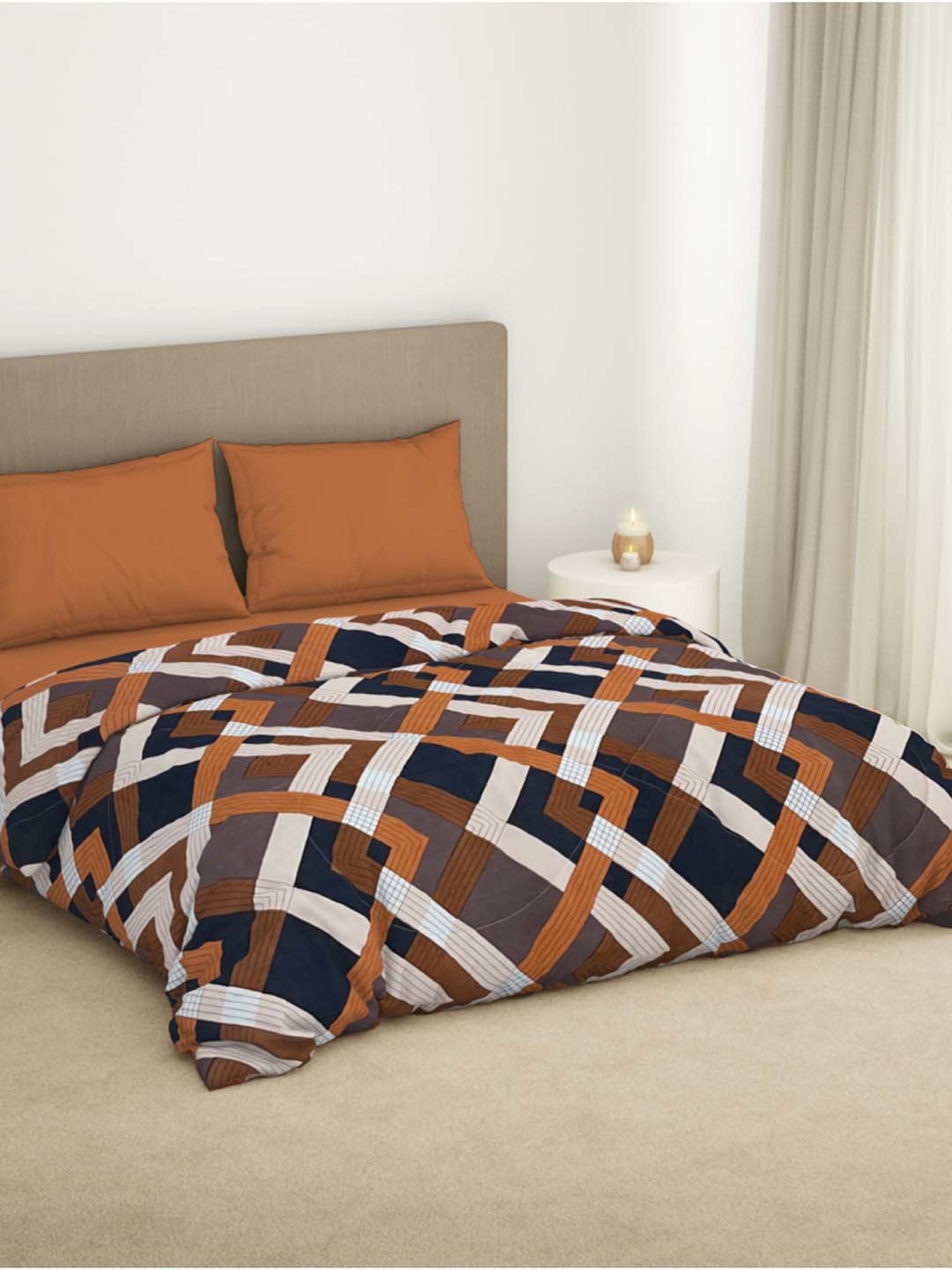 Welspun Bliss Brown Microfibre 120 GSM Shell Double Bed Quilt