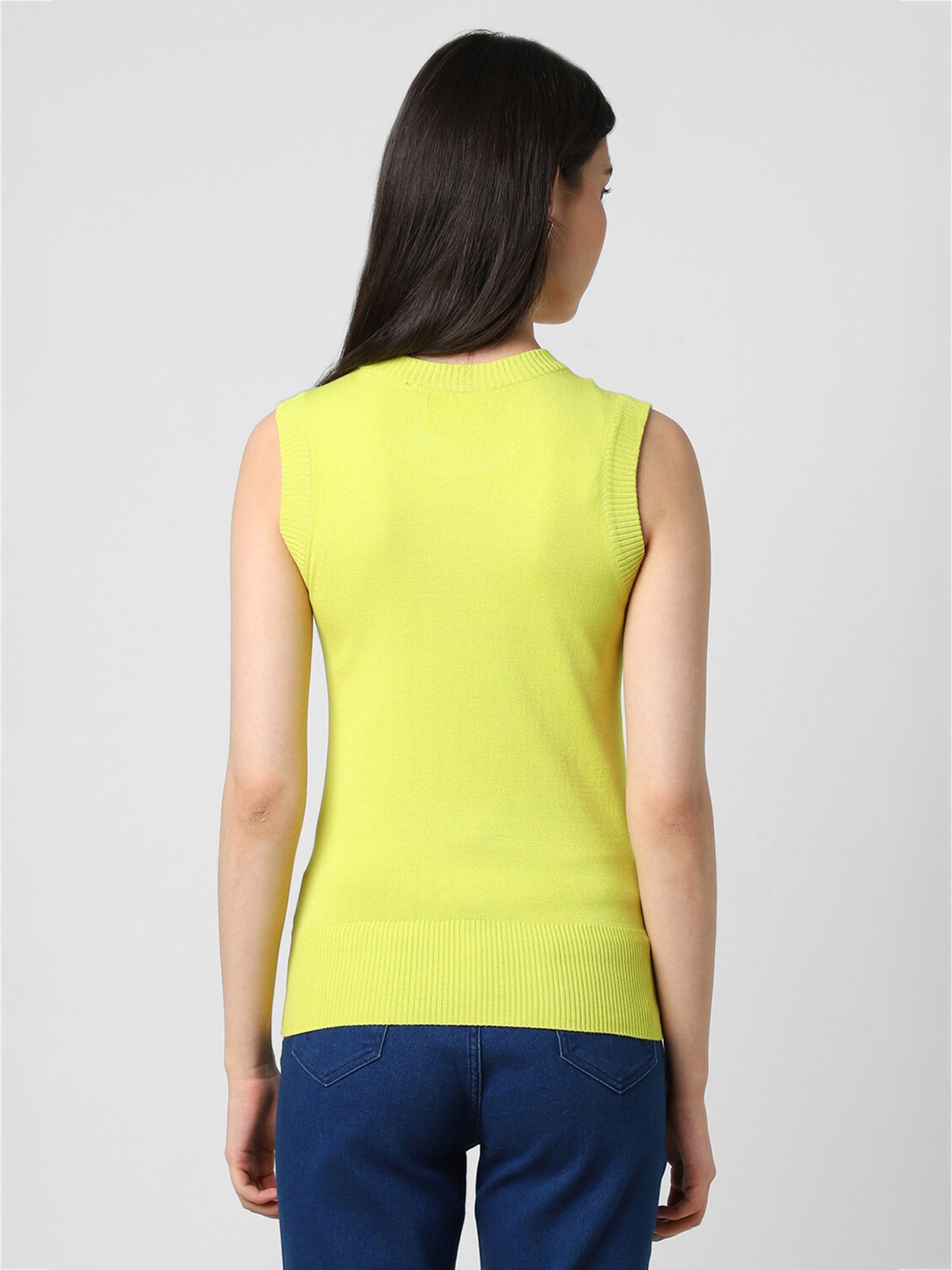 Van Heusen Yellow Self Design Top