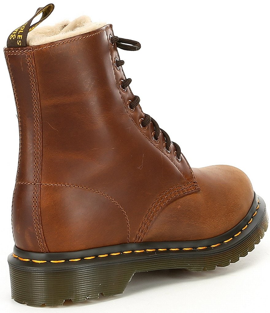 Dr. Martens 1460 Serena Leather Faux Fur Lined Combat Booties