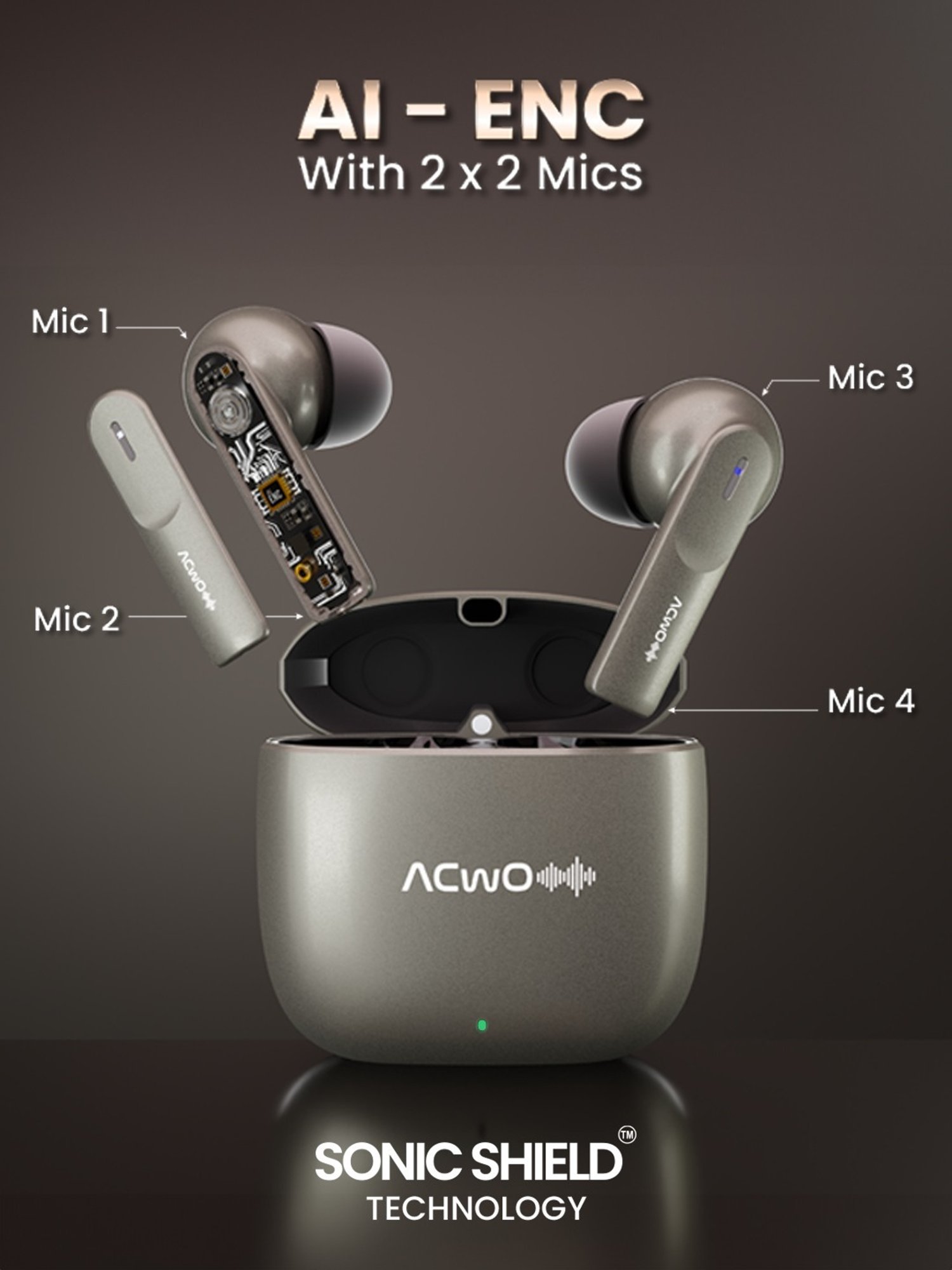 ACwO DwOTS 414 In Ear Bluetooth Earbuds TWS with Metallic Built Case (Black, True Wireless)