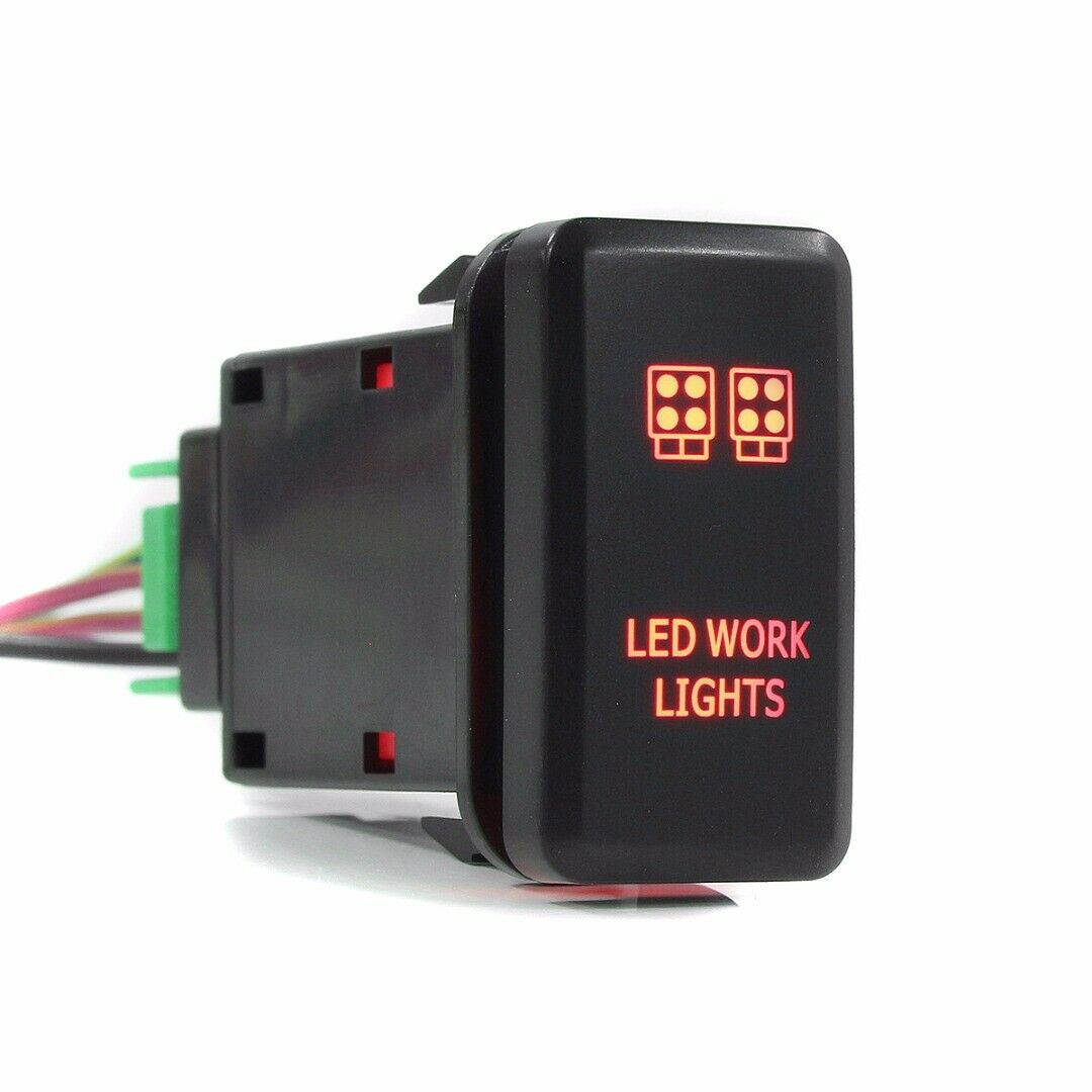 12V Push Switch Orange LED Light Bar For Toyota Fortuner Hilux Tacoma 2005-2011