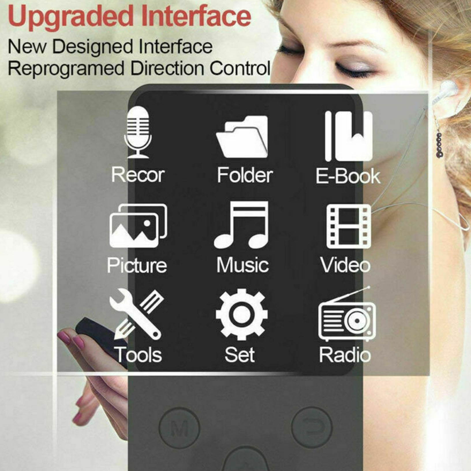 Bluetooth Portable MP3 Music Player MP4 Media FM Radio Hi-Fi Support up to 128GB