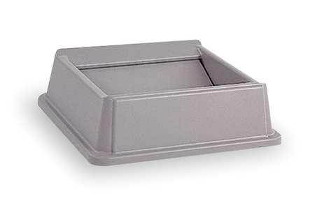 RUBBERMAID FG266400GRAY Trash Can Top,Drop Top,Swing Closure,Gr