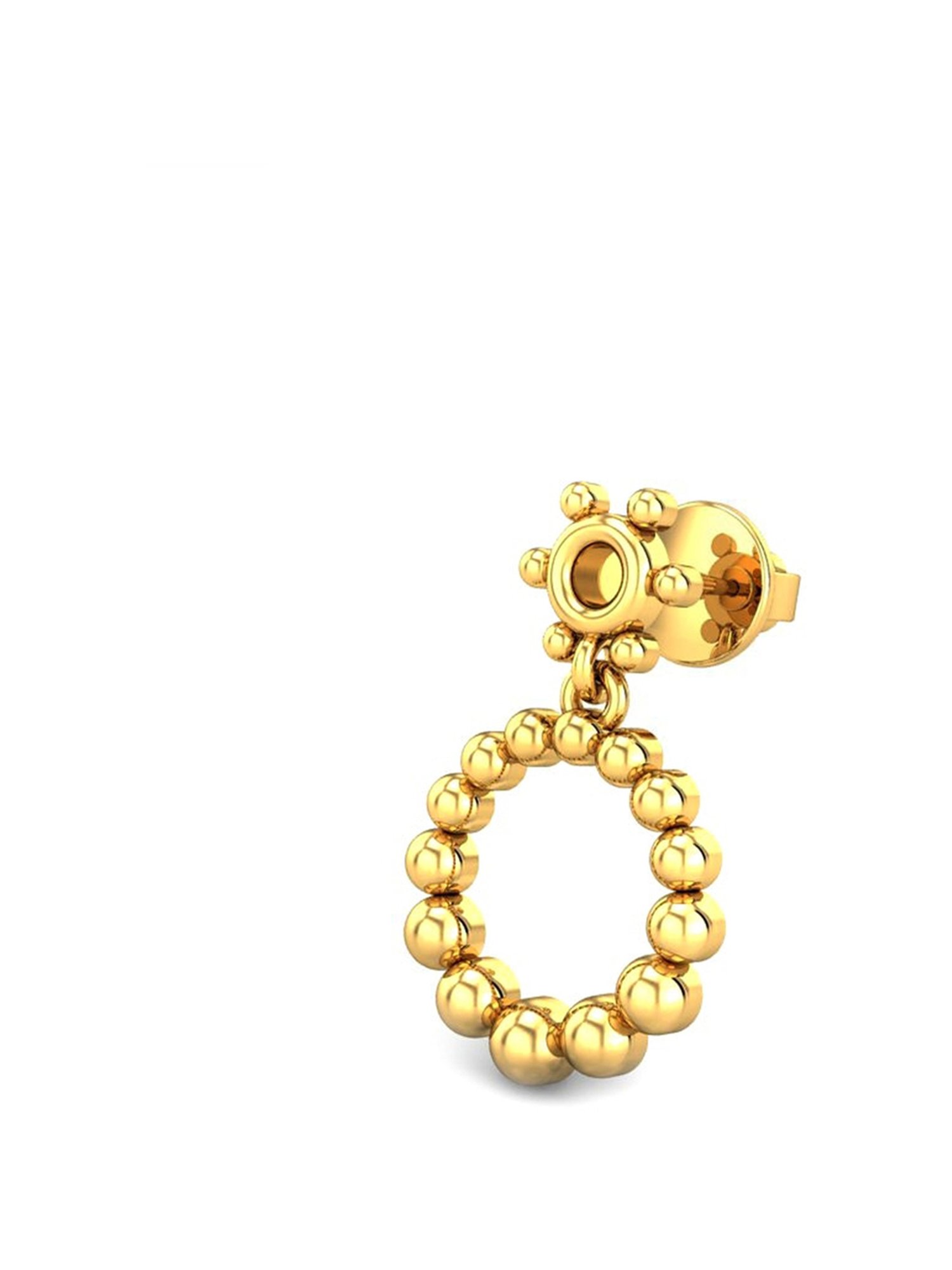 Candere by Kalyan Jewellers Peacock Collection 18k Yellow Gold Dangler Earrings for Women