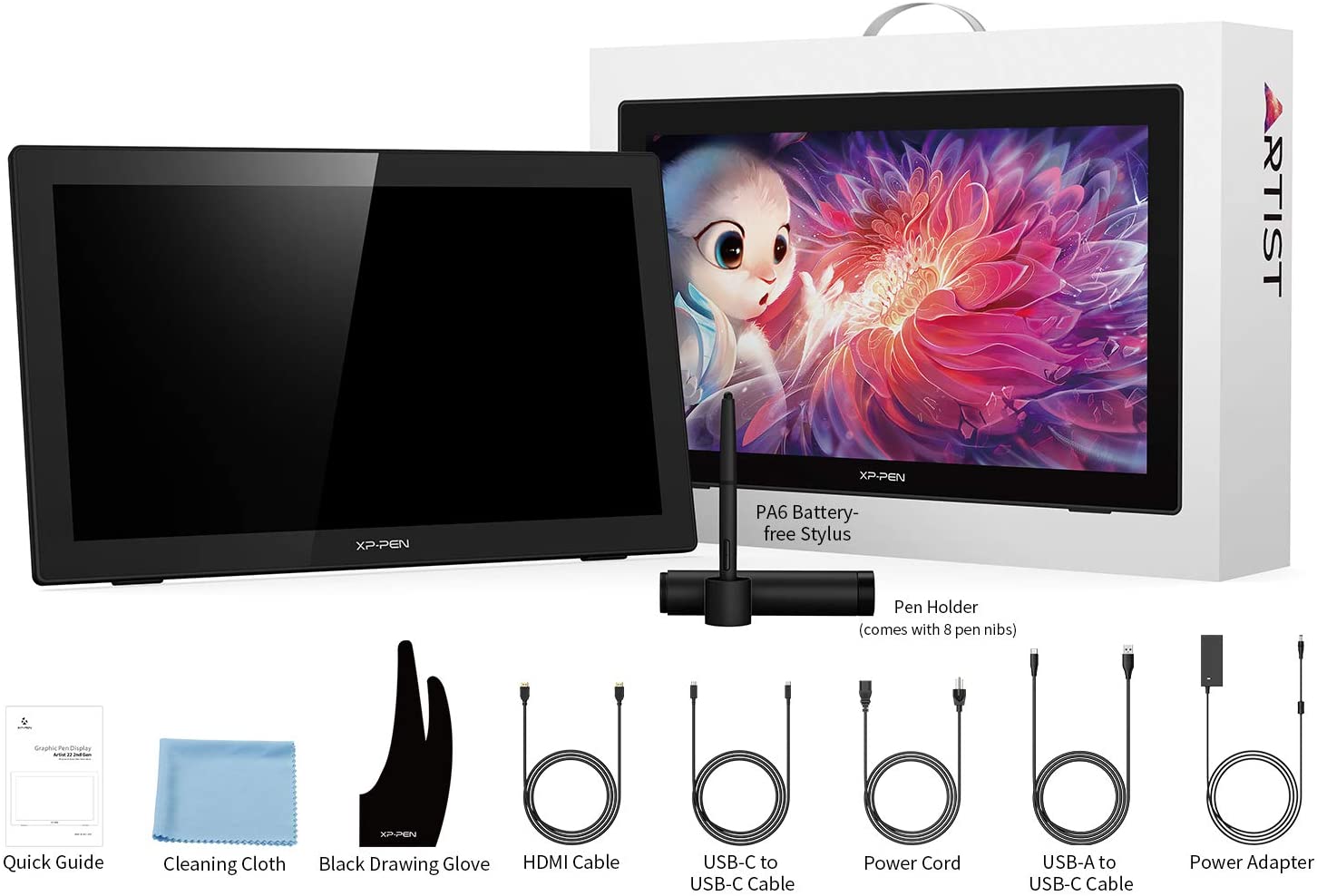 XP-PEN Artist 22 (2nd Generation) Drawing Monitor Digital Drawing Tablet with Screen 21.5 Inch Graphics Display