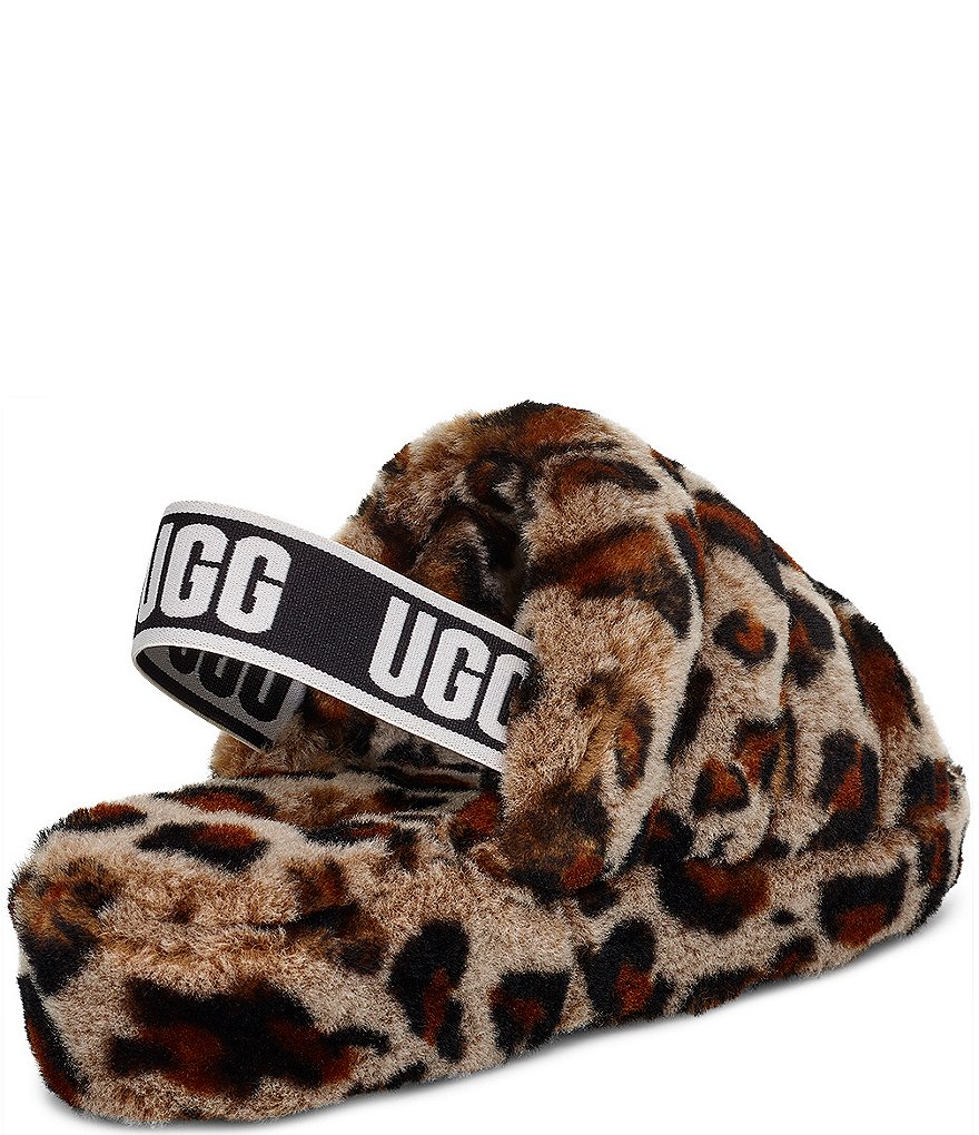 UGG&reg; Fluff Yeah Leopard Print Fur Slides