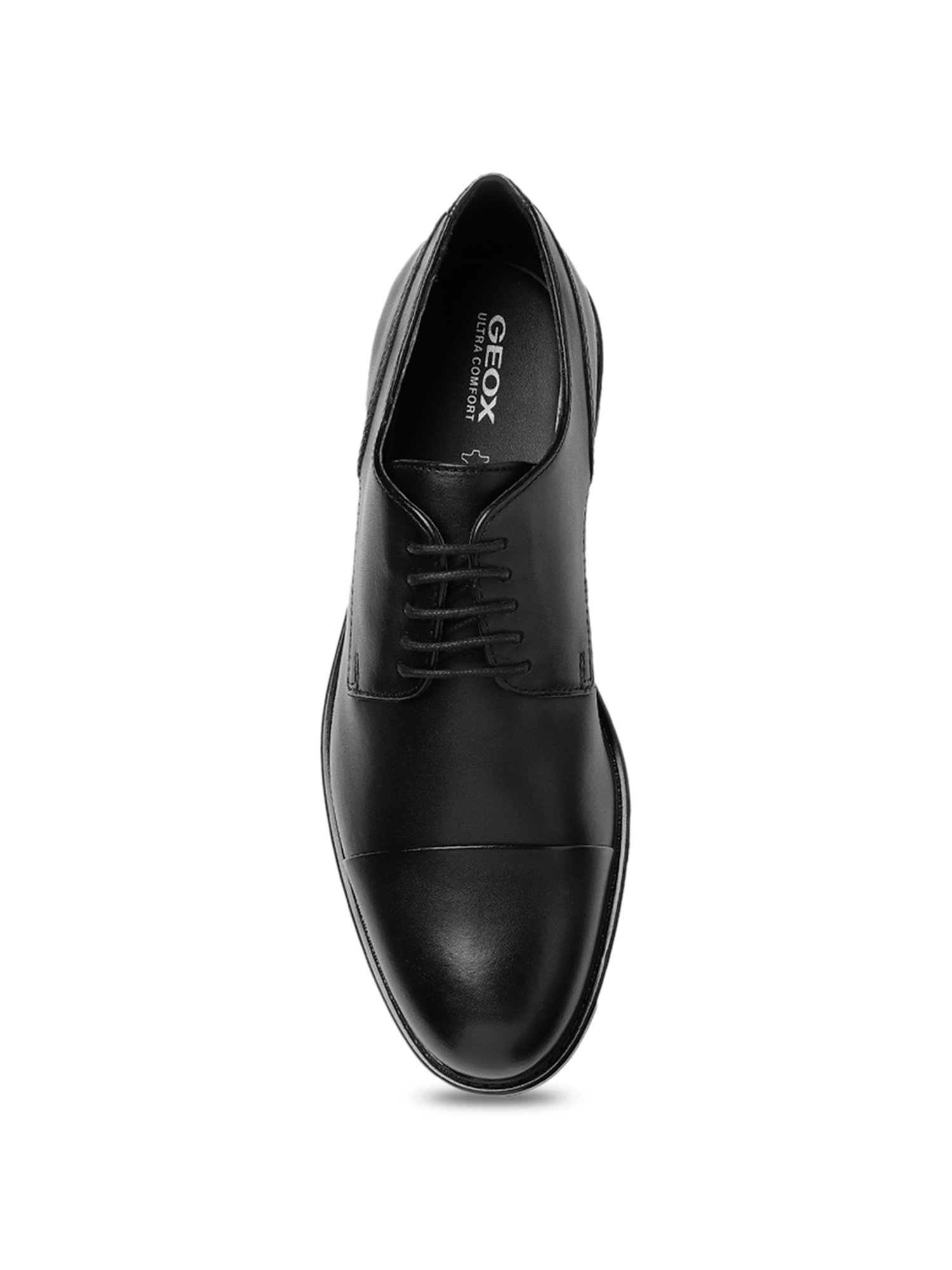Geox Men's U Walk Pleasure Black Leather Derby Shoes