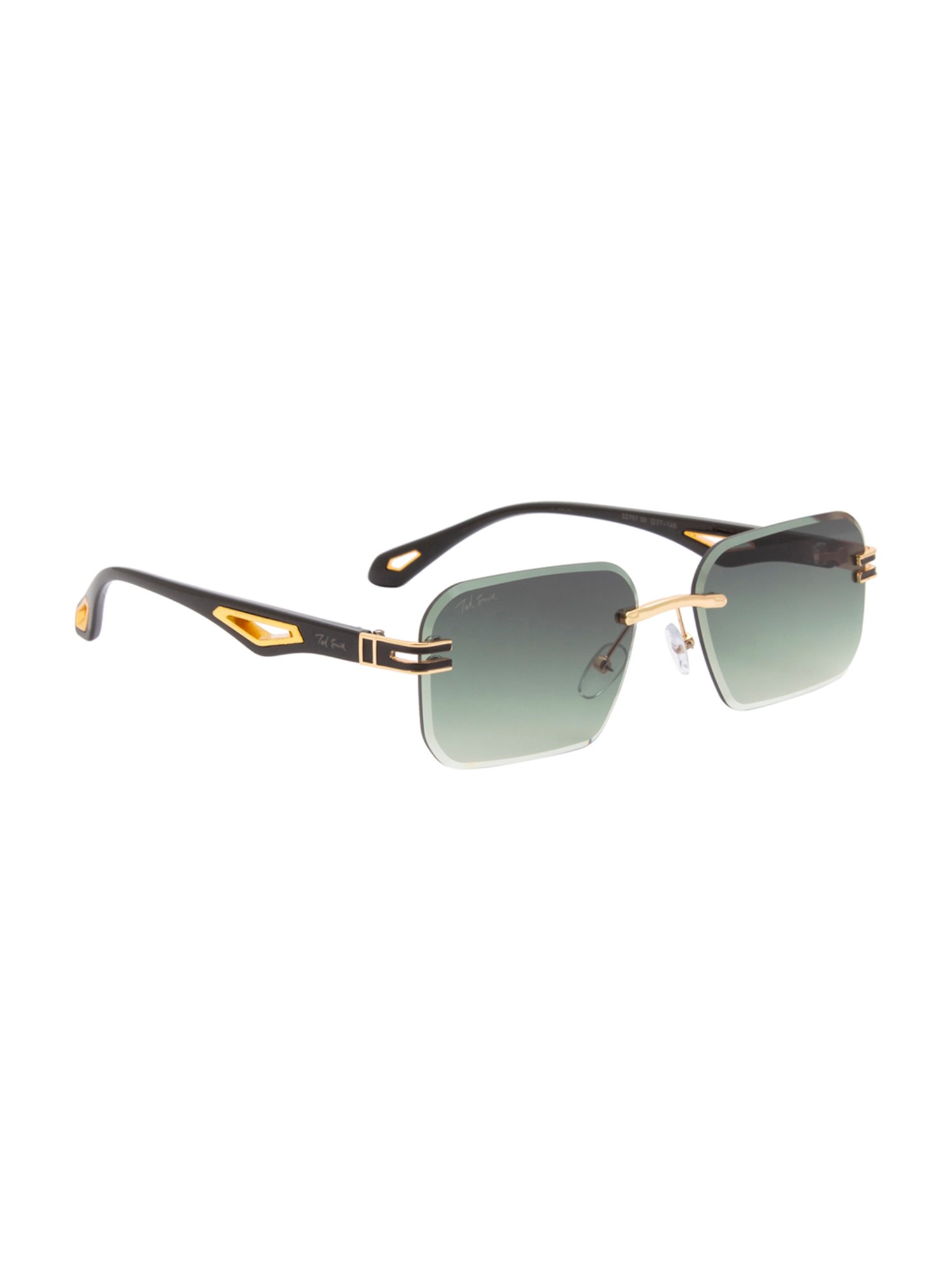 Ted Smith Green Rectangular UV Protection Unisex Sunglasses
