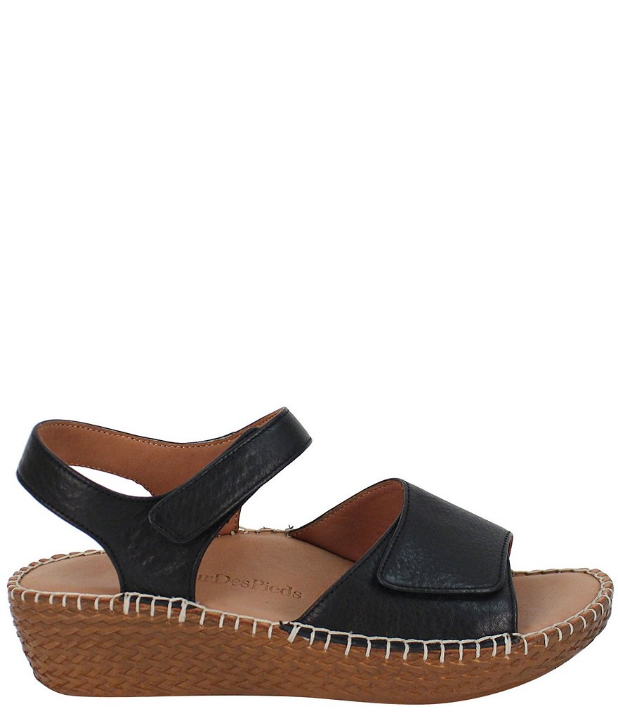 L'Amour Des Pieds Yahya Leather Espadrille Wedge Sandals