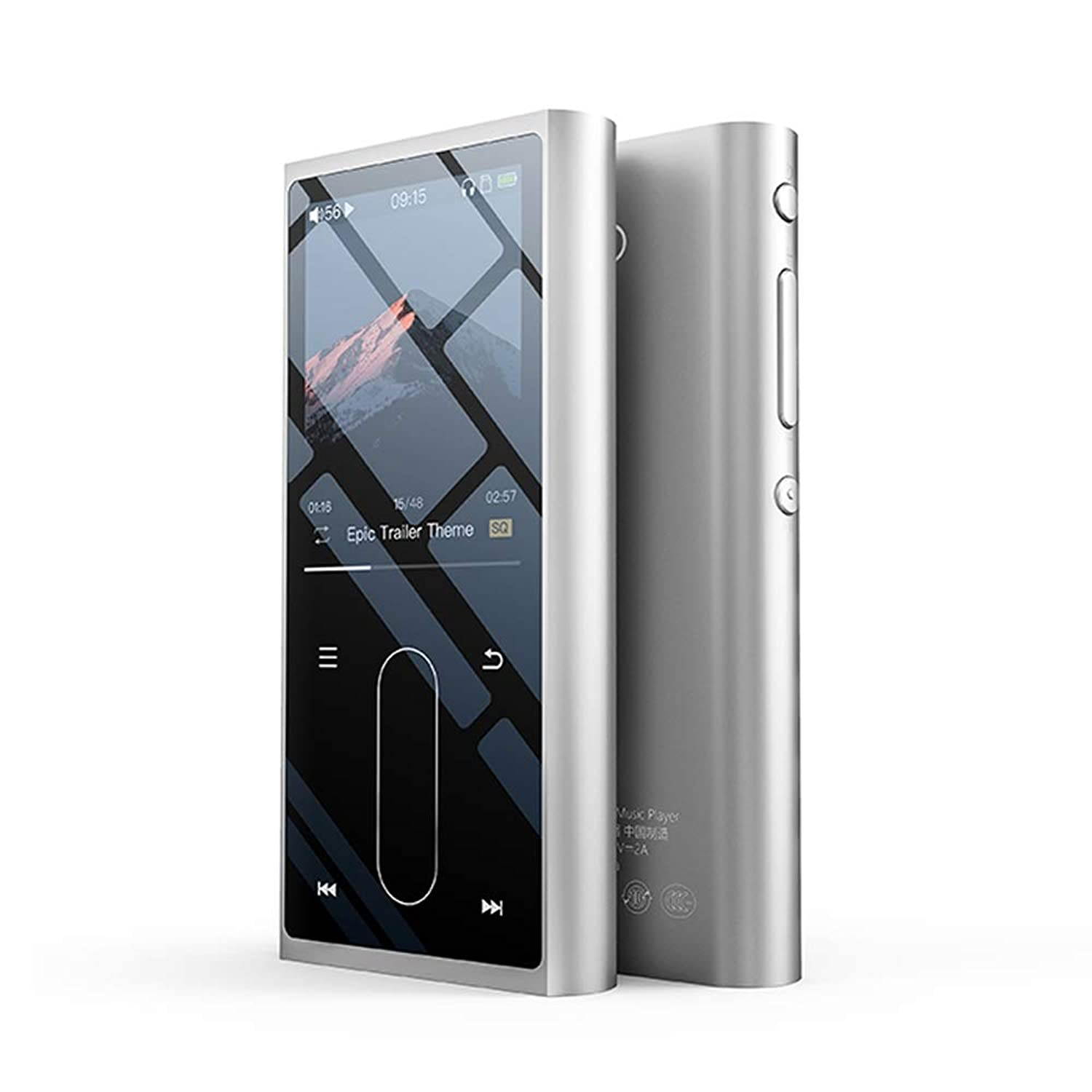 FiiO M3K HiFi Metal Shell MP3 Player with Digital Voice Recorder,24 Hours Playback and Expandable Up to 512GB with Independent Lock & Volume Control,Silver