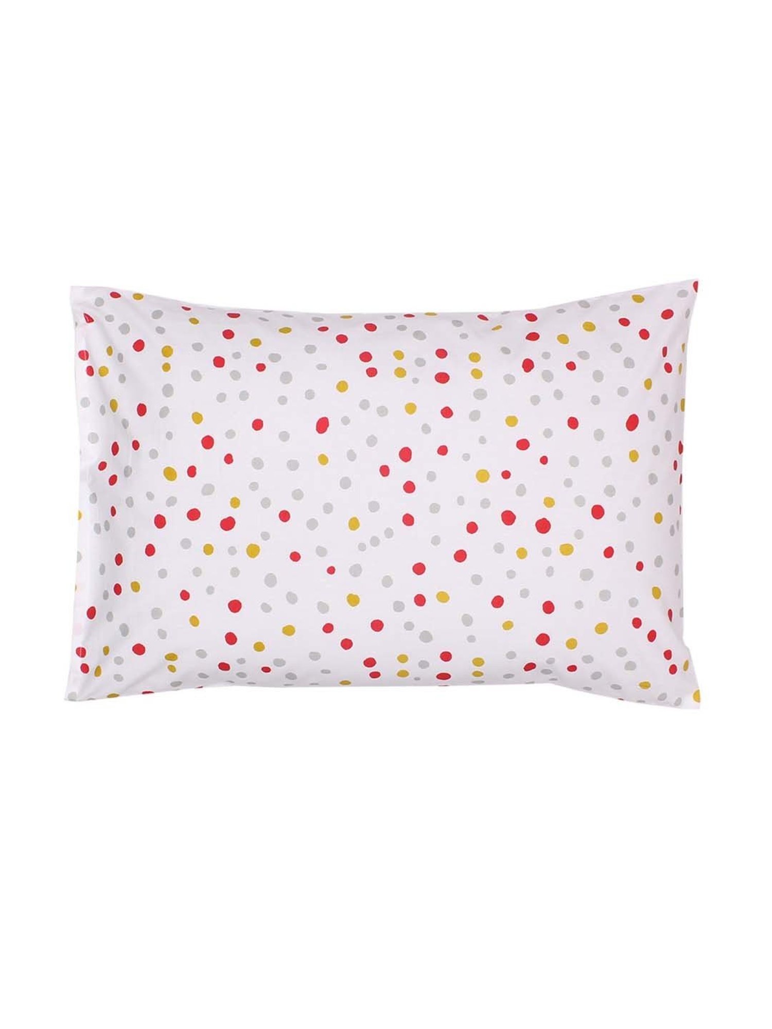 House This Nukt Dots Red Cotton Single Bed Sheet with Pillow Cover