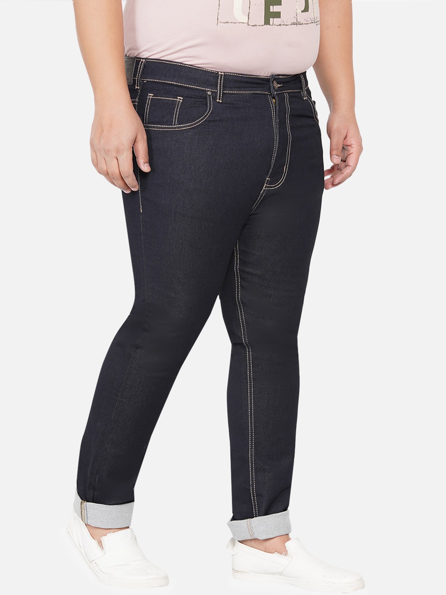 John Pride Dark Blue Regular Fit Plus Size Jeans