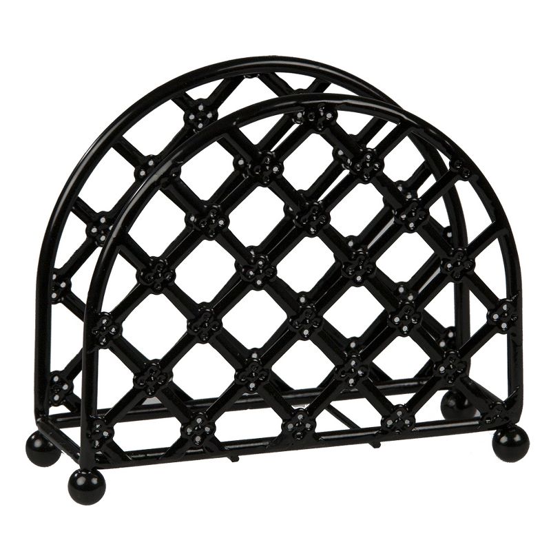 Home Basics Lattice Collection Free-Standing Napkin Holder, Black