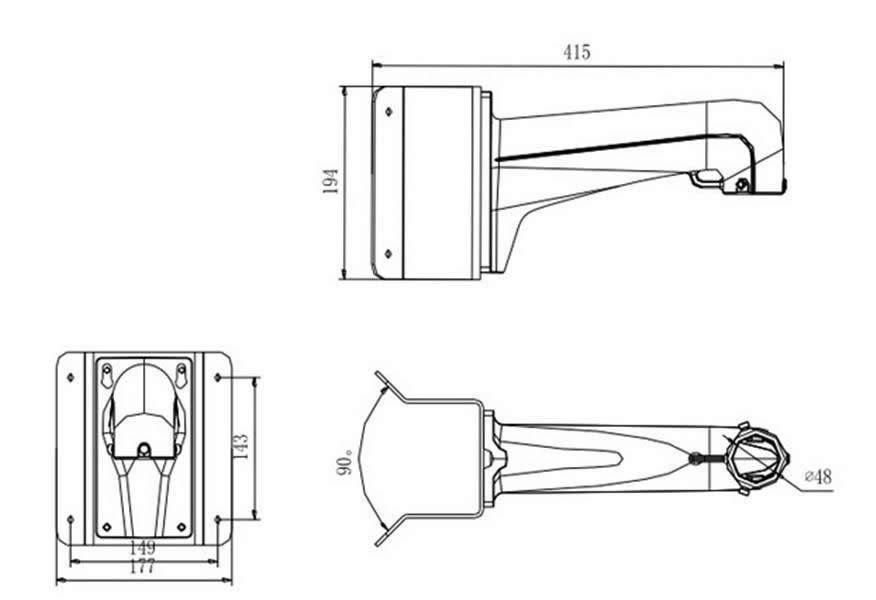 Hikvision DS-1633ZJ Wall Mount Aluminum Bracket for Outdoor Indoor IP Camea