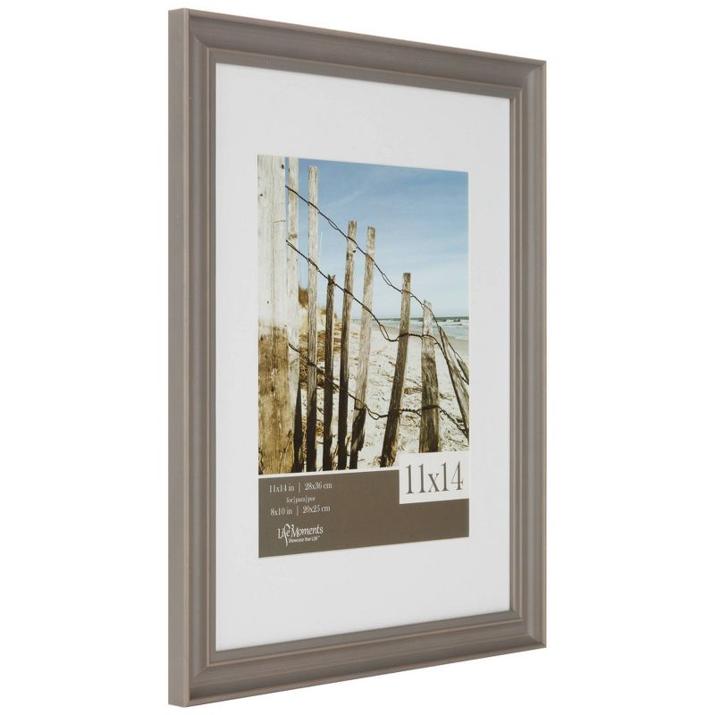 4pc 11"x14" Matted to 8"x10" Farmhouse Tabletop or Wall Mount Picture Frames Distressed Gray - Life Moments