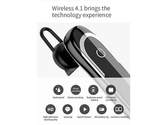 AutofeelSunriseoffice Bluetooth Earphone Headset Wireless Headphone With Mic 3D Bass Stereo Sport Earbuds Mini Handfree For Mobile Phone iPhone Xiaomi Samsung Oppo
