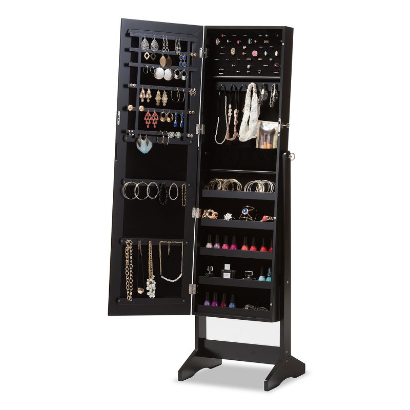 Lola Cheval Mirror/Jewelry Wardrobe Black - Powell Company