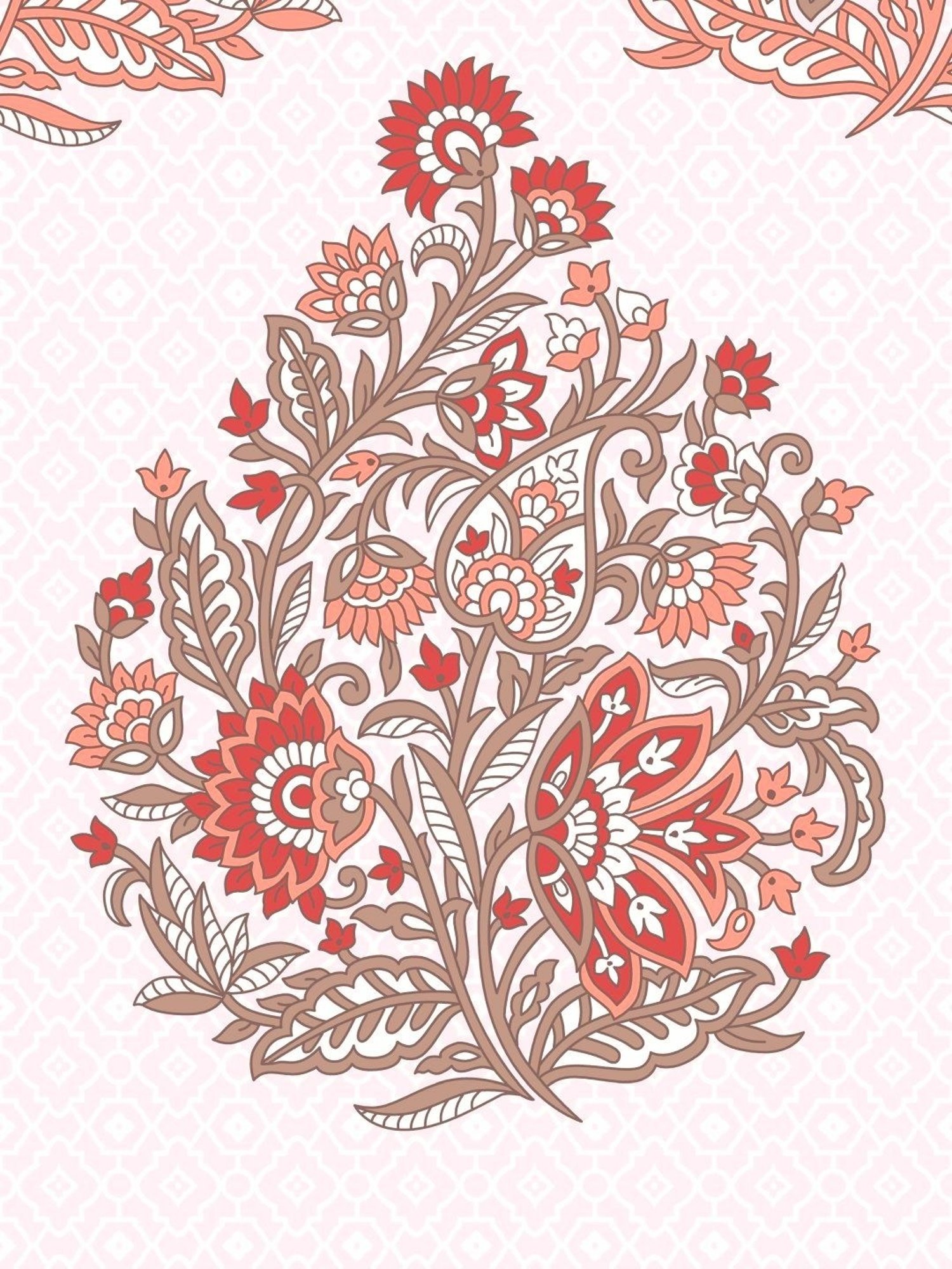 My Room Floral White & Red 140 TC Cotton Queen Bed Sheet with 2 Pillow Covers