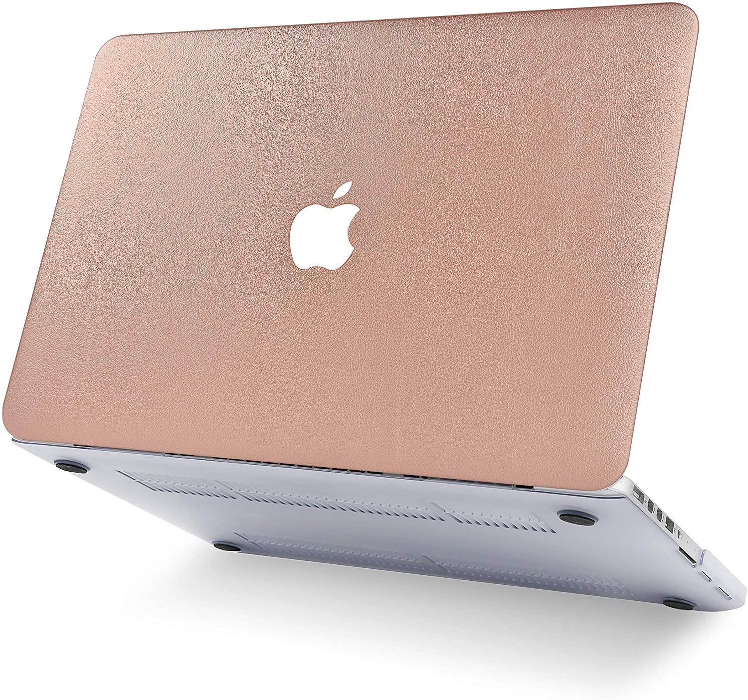 LuvCase 3 in 1 Laptop Case for Mac Pro 13 (2021/2020) with Touch Bar A2338 M1/A2251/A2289 Leather Hard Shell Cover Keyboard Cover & Screen Protector (Rose Gold Leather)