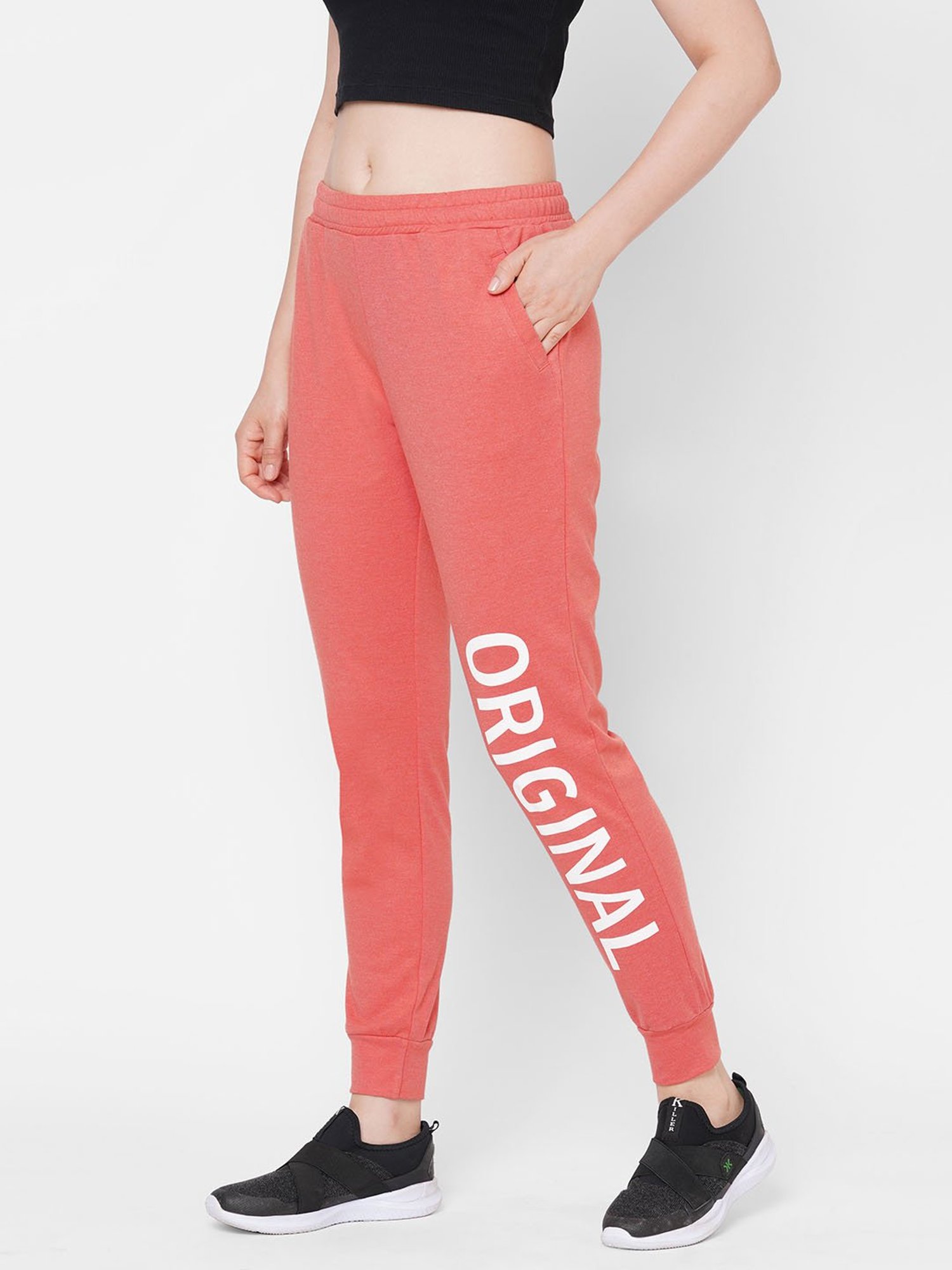 Mystere Paris Orange Graphic Print Joggers