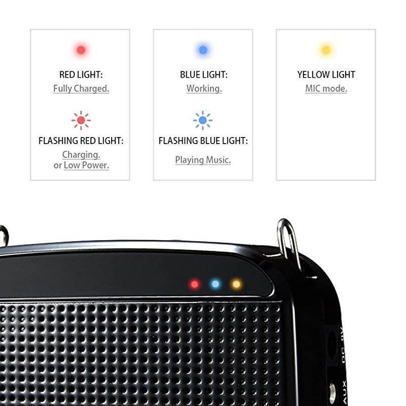 Voice Amplifier, Mini Voice Amplifier with Wired Microphone Headset 15W Portable Personal Speaker MP3 Audio Sound System for Teachers,Elderly,Singing,Coaches,Yoga,Tour Guides,Outdoor Trainers