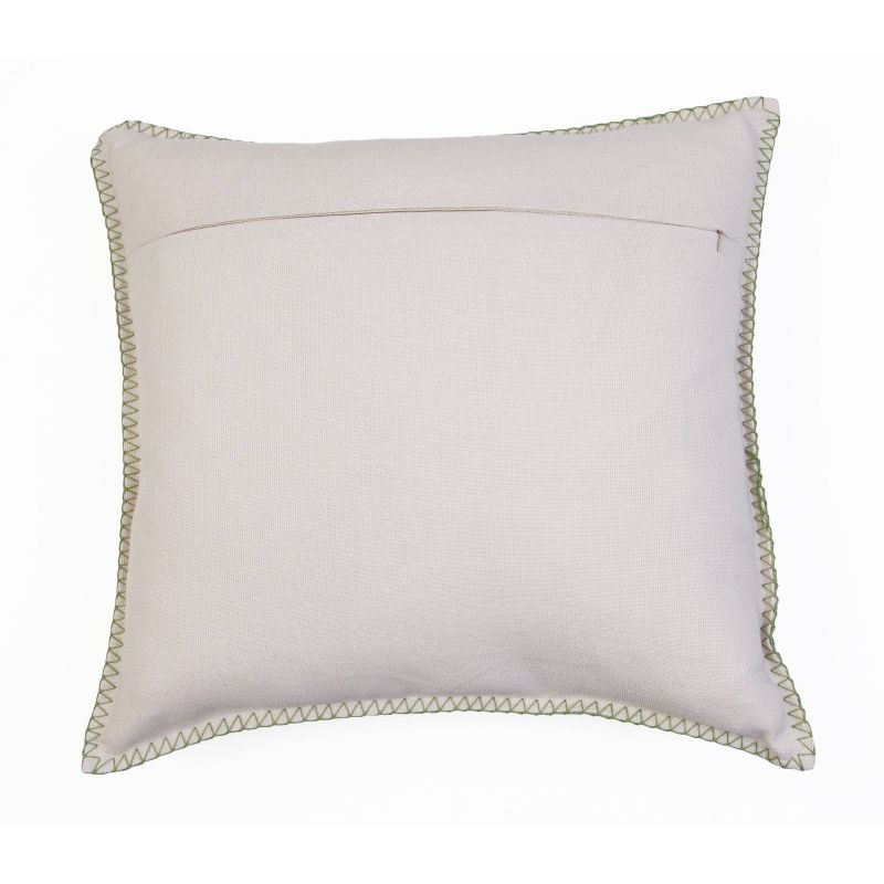 22"x22" Loretta Leaf Whipstitch Reversible Pillow Green - Décor Therapy