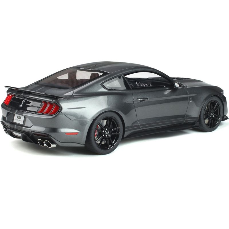 Ford Mustang Shelby GT500 Magnetic Gray Metallic with Black Stripes Limited Edition to 600 pieces 1/12 Model Car by GT Spirit