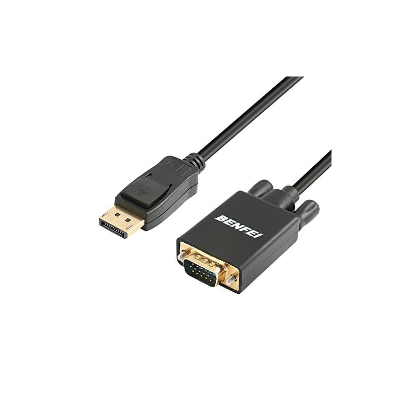 DisplayPort to VGA Adapter  DP DisplayPort to VGA 6 Feet Cable Male to Male GoldPlated Cord Compatible for Lenovo Dell HP ASUS and Other Brand