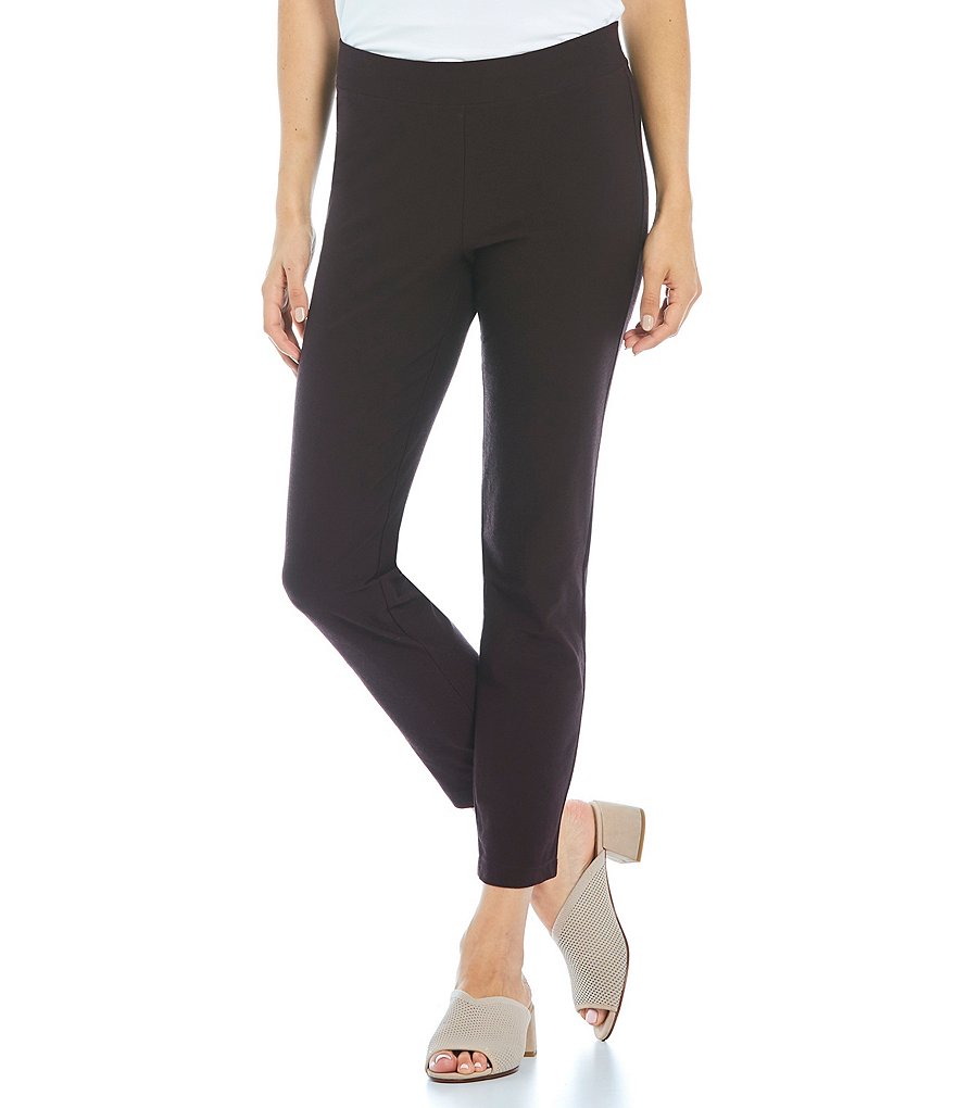 Eileen Fisher Washable Stretch Crepe Slim Ankle Pants