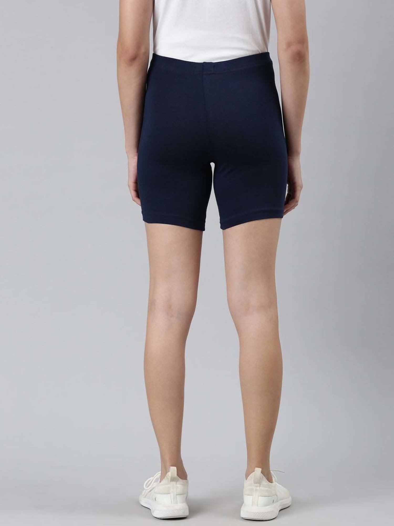 Go Colors! Navy Cotton Slim Fit Sports Shorts